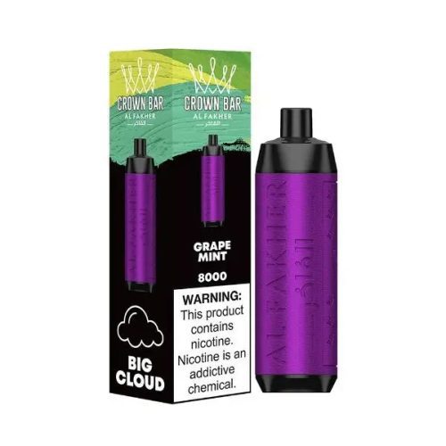 Best Deal Crown Bar AF8000 Rechargeable Disposable Vape 18mL Grape Mint