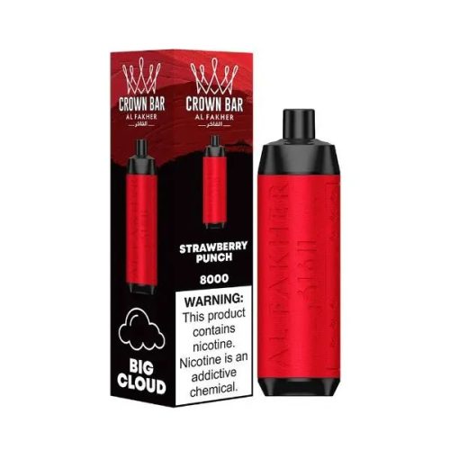 Best Deal Crown Bar AF8000 Rechargeable Disposable Vape 18mL Strawberry Punch