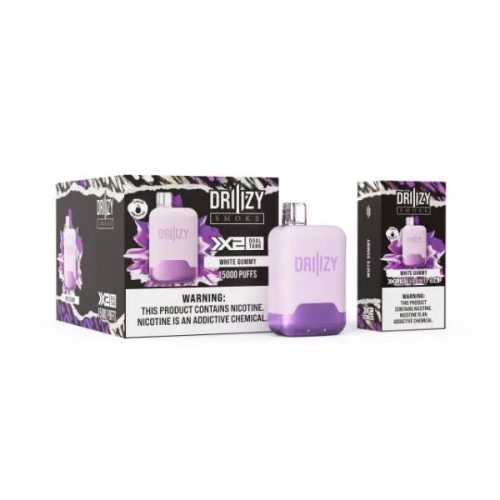 Best Deal DRIIIZY Smoke 15000 Puffs 5% Dual Tank Disposable Vape 30mL White Gummy 